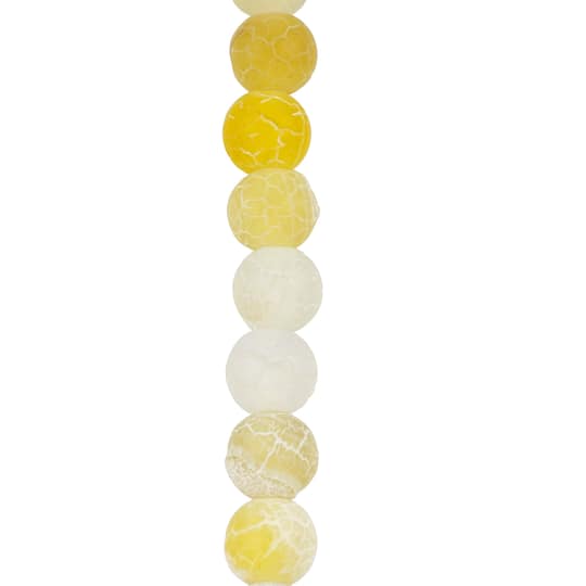 Yellow Crackle Agate Round Beads by Bead Landing&#x2122;